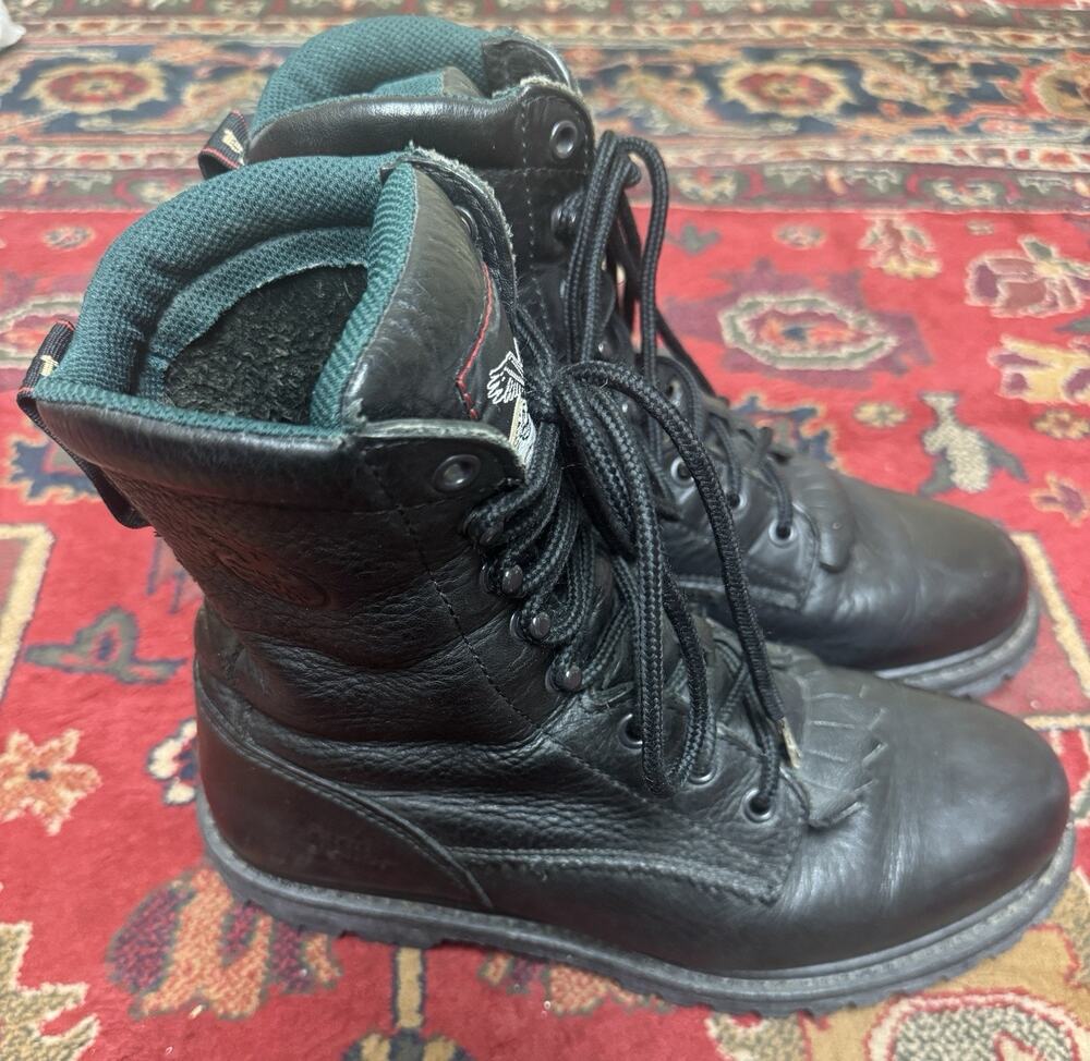 Georgia Black Women Work Cowgirl Western Leather Boots Size 8 Reinforced Toe